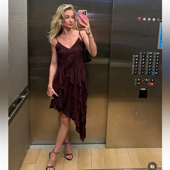 Zara ZW Collection Embroidered Asymmetric Dress - Picture 2 of 10